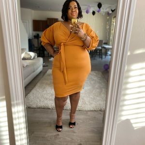 Plus size faux wrap dress